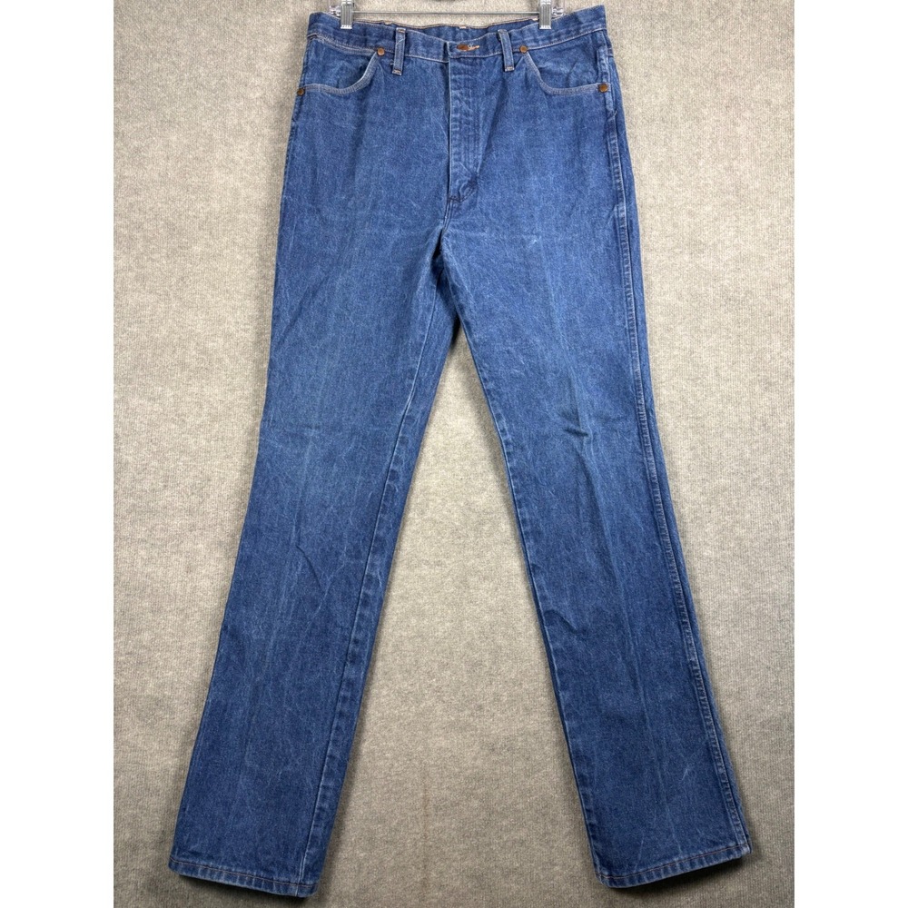 VTG Wrangler 936DEN Slim Fit Cowboy Cut Jeans High Rise 36x36 Blue Made in USA